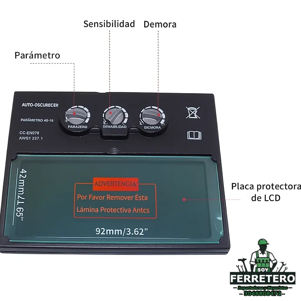 Careta Fotosensible Soldadura Capitán América - 2 Sensores Automáticos Pro Soy Ferretero